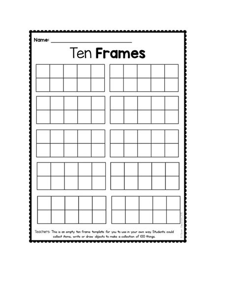 Ten Frame Printables Free